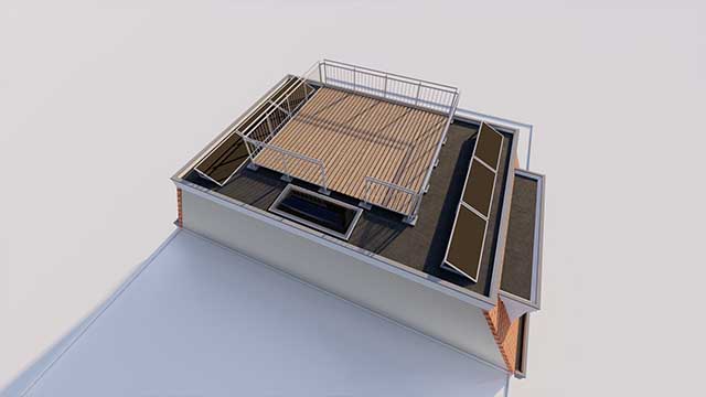 Dakterras op dakopbouw 