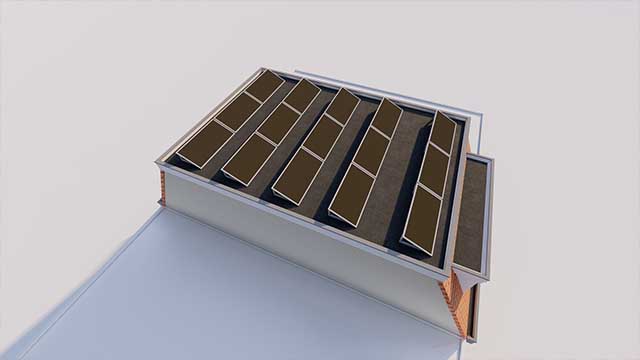 Zonnepanelen op dakopbouw 
